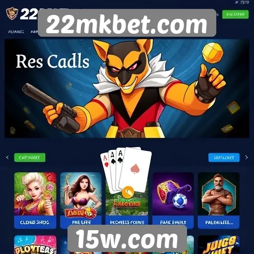 Variedade de jogos disponíveis em 22mkbet.com